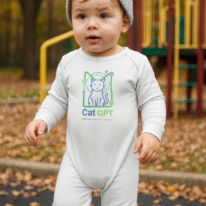 Cat GPT Infant Long Legged Bodysuit — Cute AI Cat Graphic Baby One-Piece