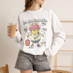 La Moda Loka cartoon character Sweatshirt | quirky fashion illustration