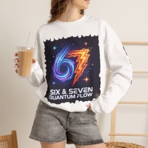 Six & Seven Quantum Flow Sweatshirt | Retro Neon Lightning Crewneck